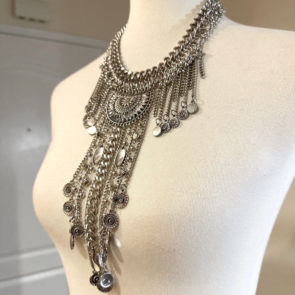 Stunning Silver Statement Necklace - image 6